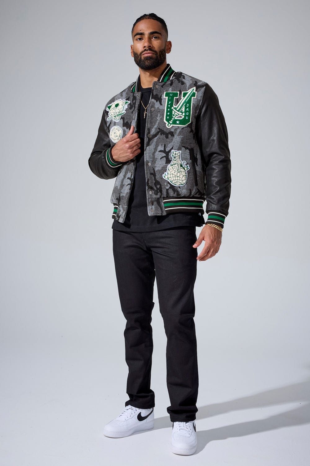 Life of Vice Varsity Jacket (Black Camo)