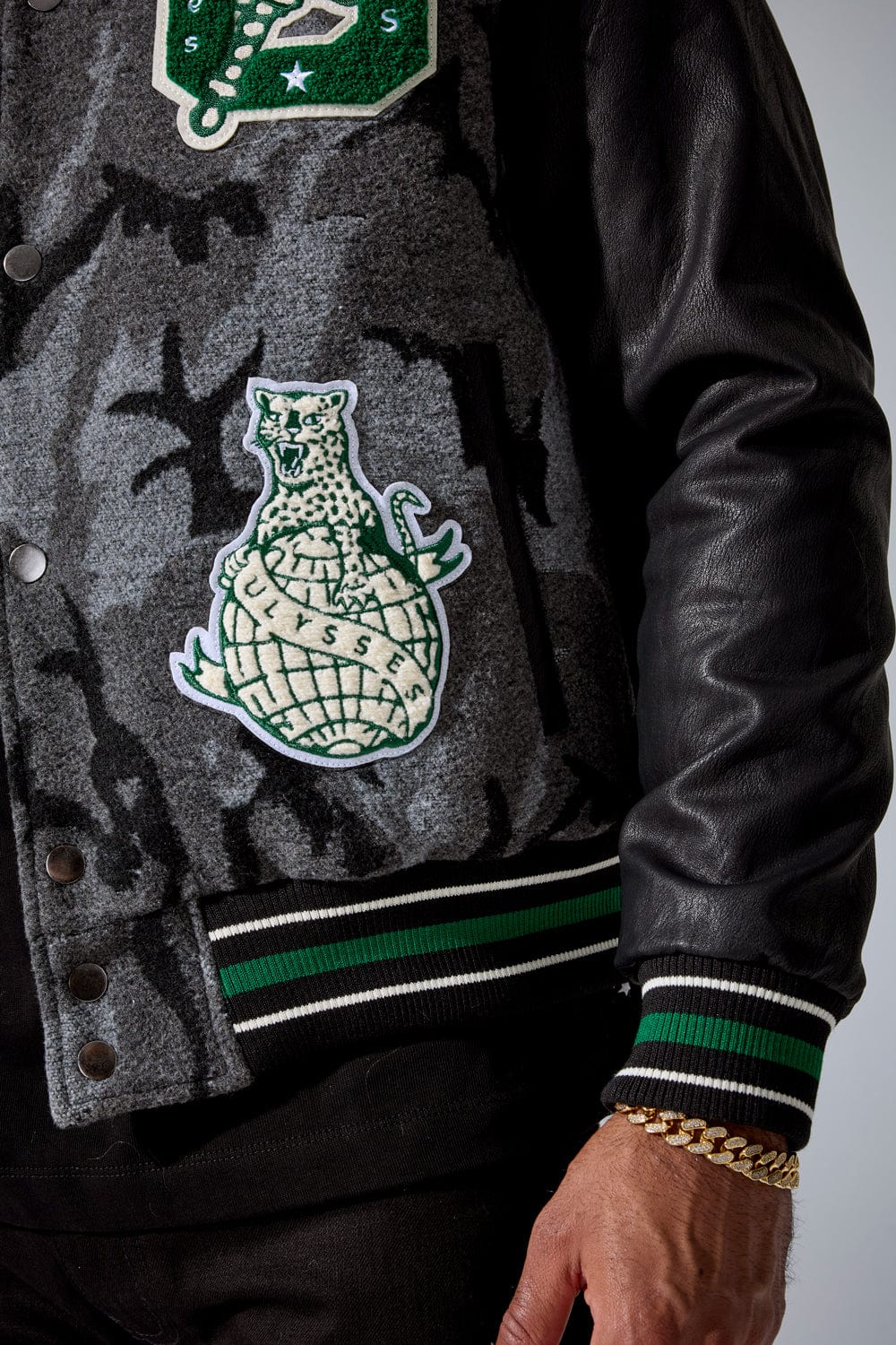 Life of Vice Varsity Jacket (Black Camo)