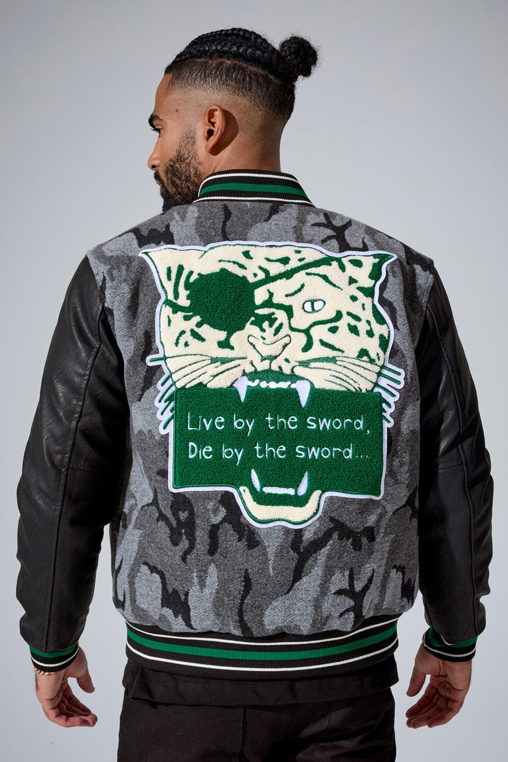 Life of Vice Varsity Jacket (Black Camo)