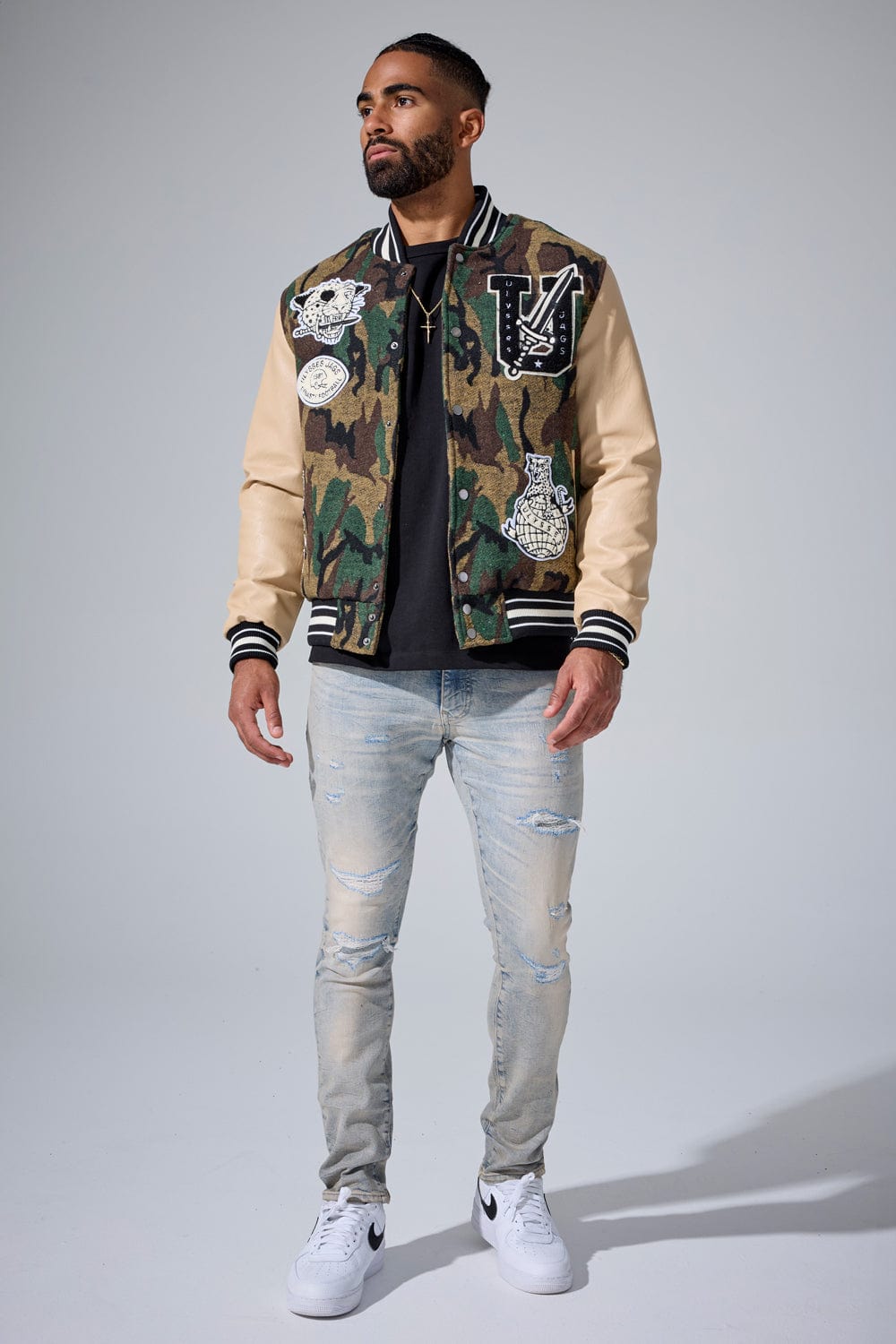 Life of Vice Varsity Jacket (Vintage Camo)
