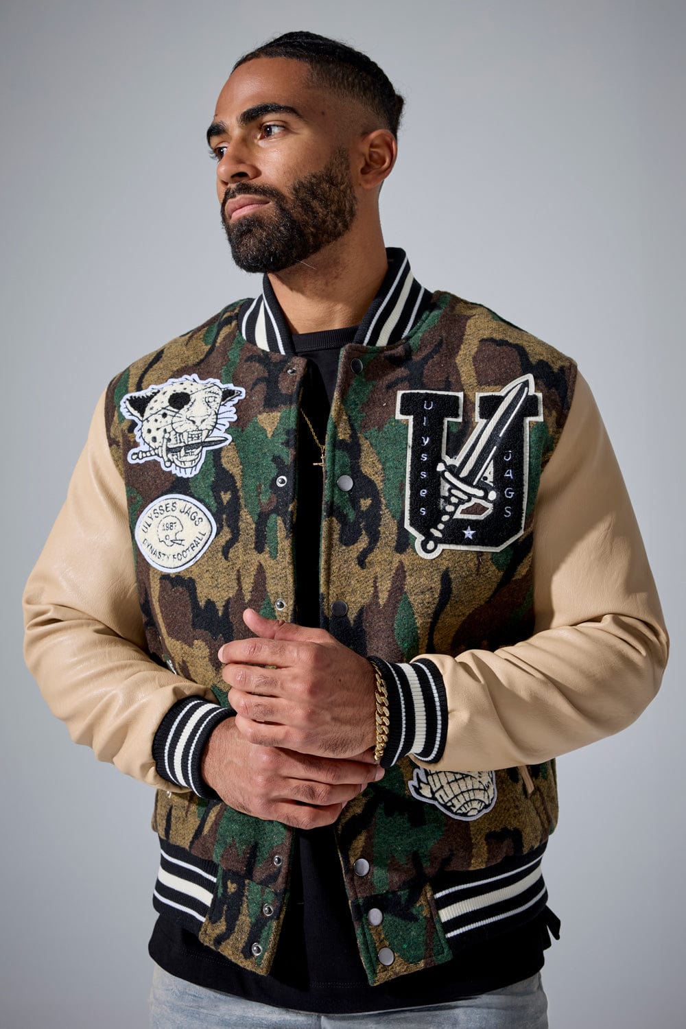 Life of Vice Varsity Jacket (Vintage Camo)