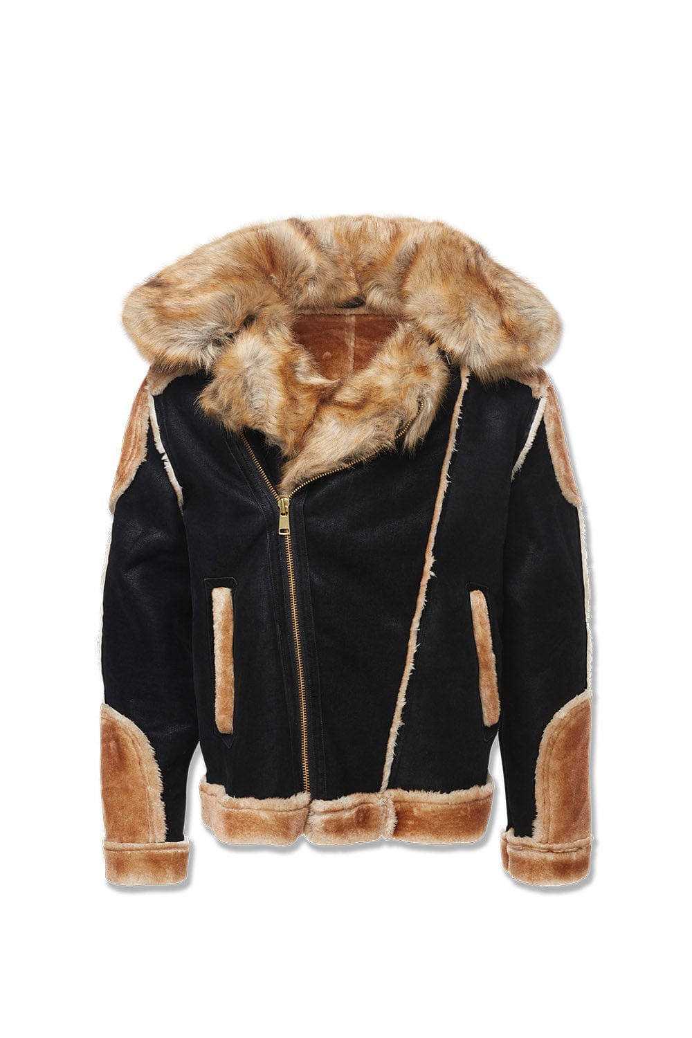 El Jefe Shearling Moto Jacket (Black Coffee)