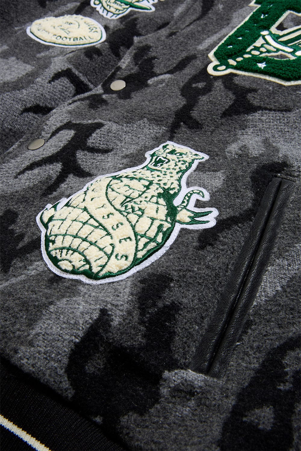 Life of Vice Varsity Jacket (Black Camo)